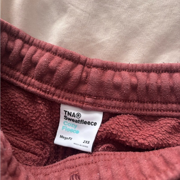 Burgundy Aritzia Cargo Joggers - Picture 2 of 3